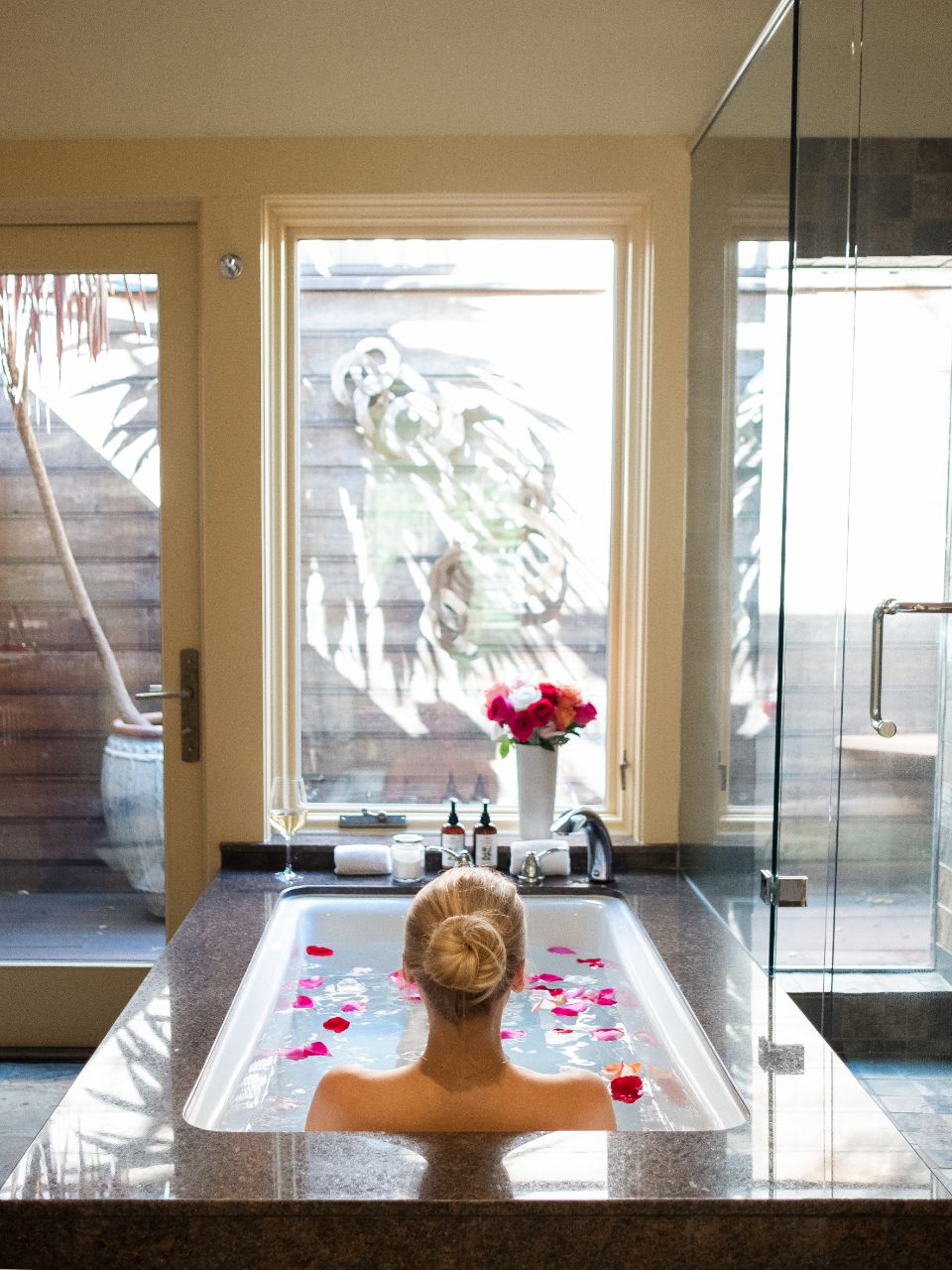 A spa treatment room prepared for a guest